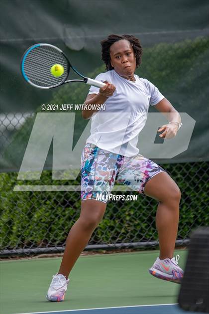 Thumbnail 3 in NCHSAA 3A Girls Tennis Championships (Singles) photogallery.