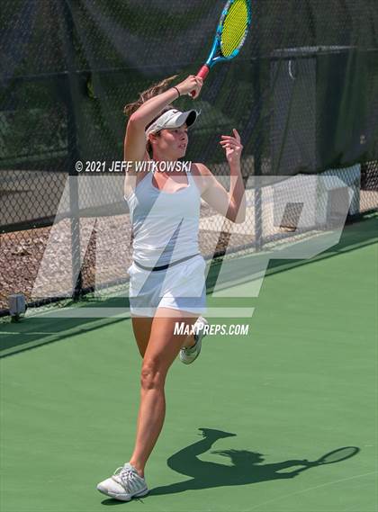 Thumbnail 3 in NCHSAA 3A Girls Tennis Championships (Singles) photogallery.