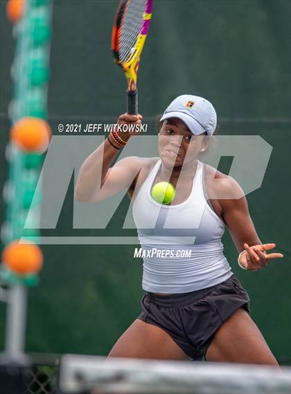 Thumbnail 3 in NCHSAA 3A Girls Tennis Championships (Singles) photogallery.