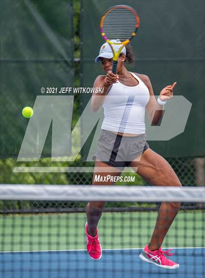 Thumbnail 2 in NCHSAA 3A Girls Tennis Championships (Singles) photogallery.