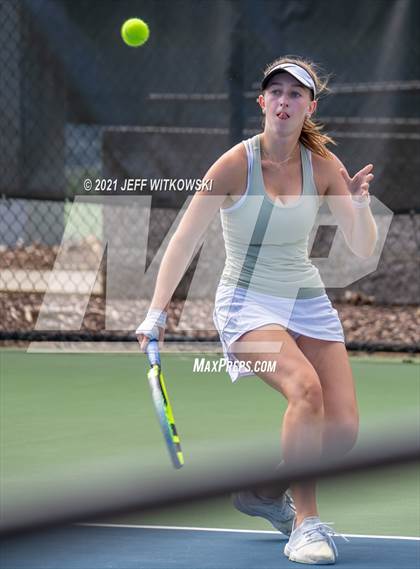 Thumbnail 2 in NCHSAA 3A Girls Tennis Championships (Singles) photogallery.