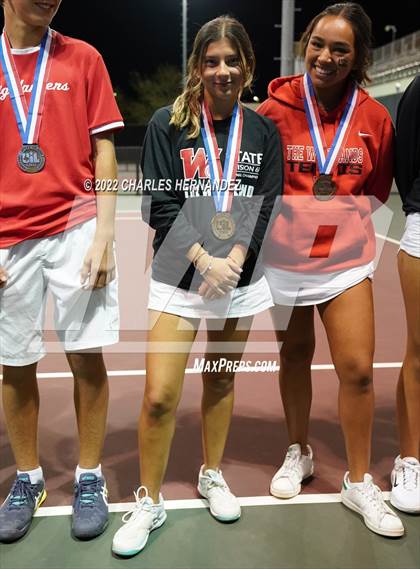 Thumbnail 1 in The Woodlands vs Memorial (UIL Class 6A Team Tennis Semifinal) photogallery.