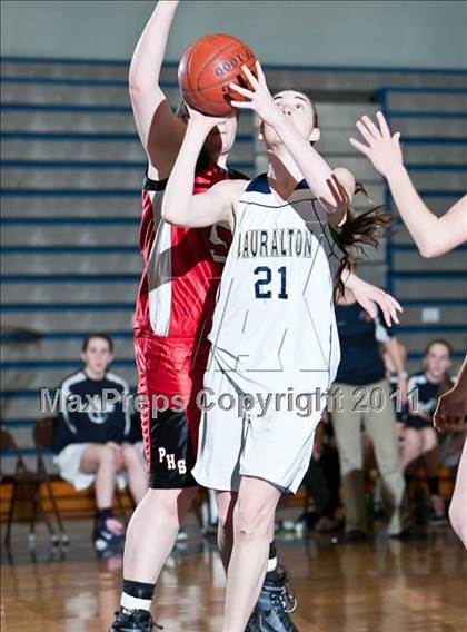 Thumbnail 2 in Lauralton Hall vs Pomperaug (SWC Semifinal) photogallery.