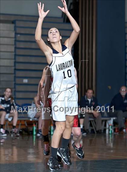 Thumbnail 2 in Lauralton Hall vs Pomperaug (SWC Semifinal) photogallery.