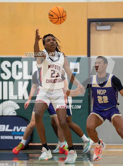 Thumbnail 1 in Notre Dame Prep vs Modesto Christian (MLK Classic) photogallery.