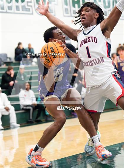 Thumbnail 1 in Notre Dame Prep vs Modesto Christian (MLK Classic) photogallery.