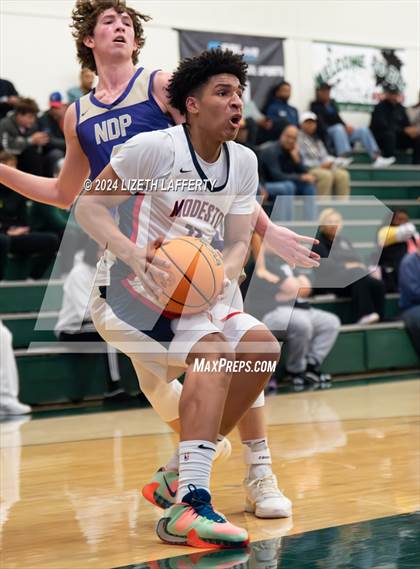 Thumbnail 1 in Notre Dame Prep vs Modesto Christian (MLK Classic) photogallery.
