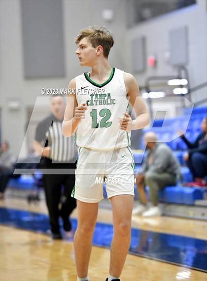 Thumbnail 1 in Tampa Catholic vs Mainland (The First Academy Invitational) photogallery.