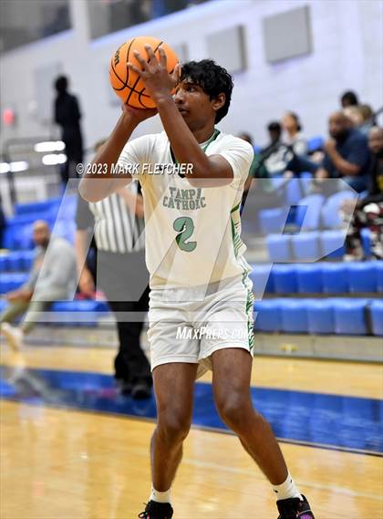 Thumbnail 3 in Tampa Catholic vs Mainland (The First Academy Invitational) photogallery.