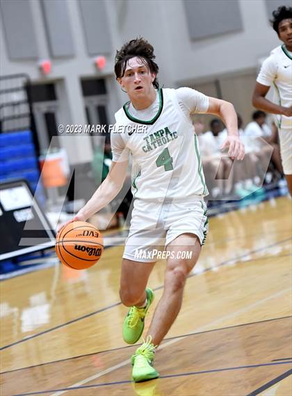 Thumbnail 1 in Tampa Catholic vs Mainland (The First Academy Invitational) photogallery.