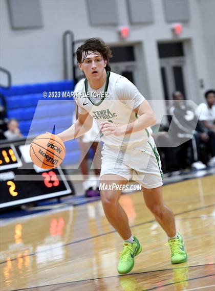 Thumbnail 2 in Tampa Catholic vs Mainland (The First Academy Invitational) photogallery.