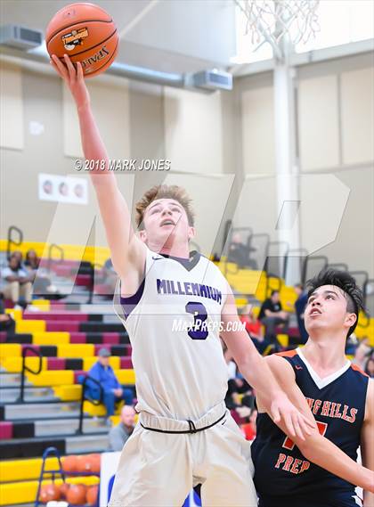 Thumbnail 2 in Rolling Hills Prep vs. Millennium (Hoophall West Tournament) photogallery.