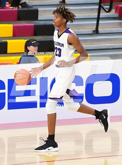 Thumbnail 3 in Rolling Hills Prep vs. Millennium (Hoophall West Tournament) photogallery.