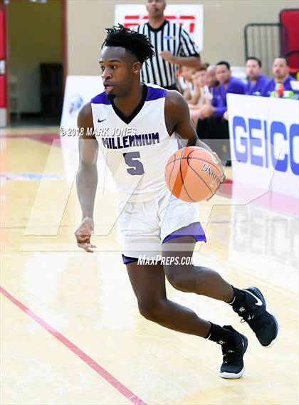 Thumbnail 1 in Rolling Hills Prep vs. Millennium (Hoophall West Tournament) photogallery.