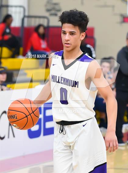 Thumbnail 3 in Rolling Hills Prep vs. Millennium (Hoophall West Tournament) photogallery.