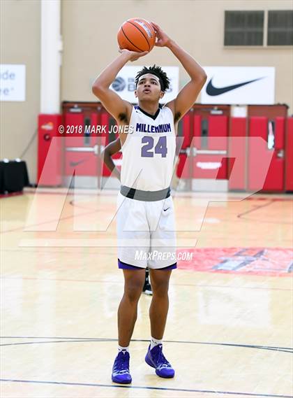 Thumbnail 3 in Rolling Hills Prep vs. Millennium (Hoophall West Tournament) photogallery.