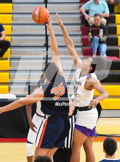 Thumbnail 1 in Rolling Hills Prep vs. Millennium (Hoophall West Tournament) photogallery.