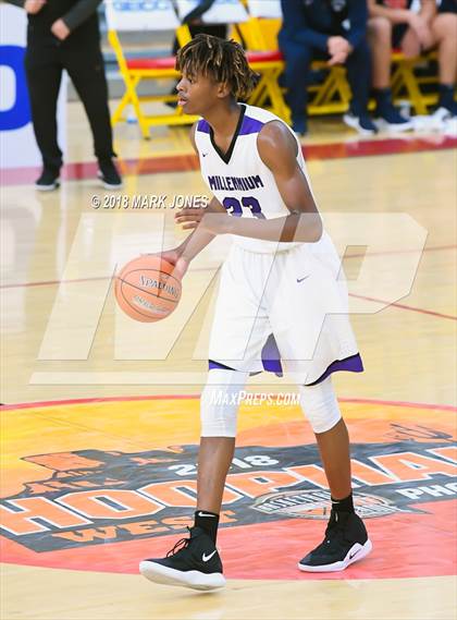 Thumbnail 3 in Rolling Hills Prep vs. Millennium (Hoophall West Tournament) photogallery.