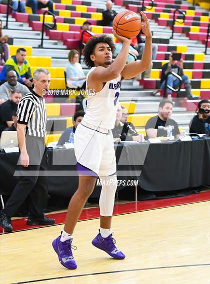 Thumbnail 1 in Rolling Hills Prep vs. Millennium (Hoophall West Tournament) photogallery.