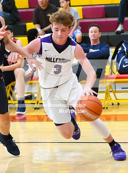 Thumbnail 3 in Rolling Hills Prep vs. Millennium (Hoophall West Tournament) photogallery.