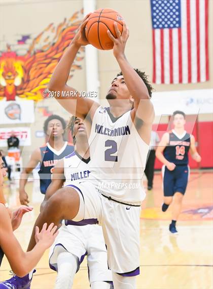Thumbnail 2 in Rolling Hills Prep vs. Millennium (Hoophall West Tournament) photogallery.