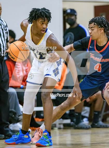 Thumbnail 2 in Freedom Christian Academy vs. Wayne Preparatory Academy (Ike Levy Veterans Basketball Tournament) photogallery.