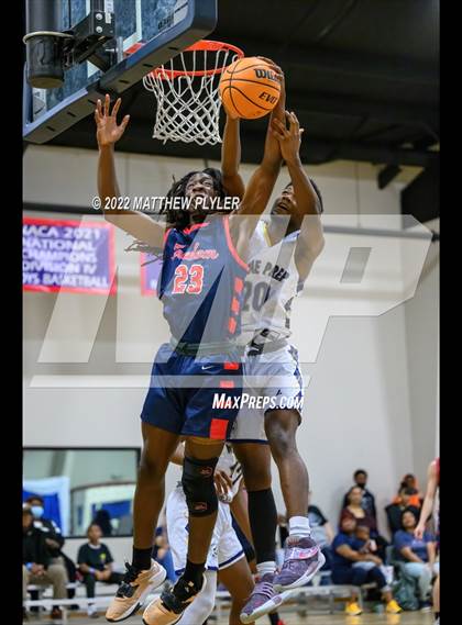 Thumbnail 1 in Freedom Christian Academy vs. Wayne Preparatory Academy (Ike Levy Veterans Basketball Tournament) photogallery.