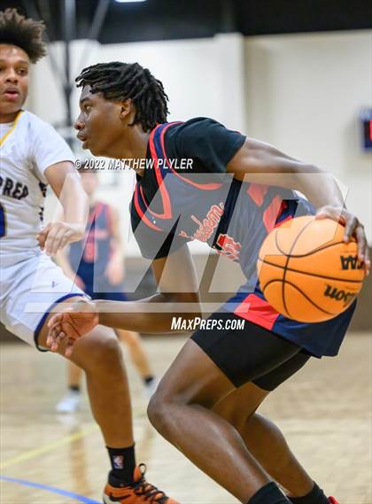 Thumbnail 2 in Freedom Christian Academy vs. Wayne Preparatory Academy (Ike Levy Veterans Basketball Tournament) photogallery.