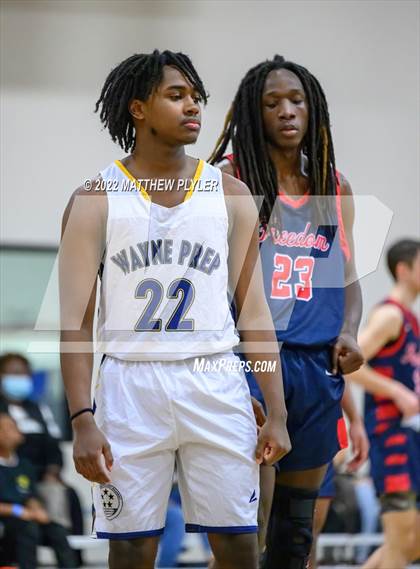 Thumbnail 2 in Freedom Christian Academy vs. Wayne Preparatory Academy (Ike Levy Veterans Basketball Tournament) photogallery.