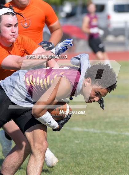 Thumbnail 3 in Thunderbird vs Mountain Pointe (Cactus Duel Out West 7-on-7 Tournament) photogallery.