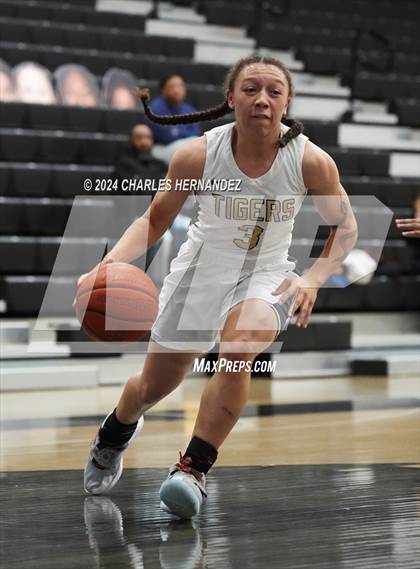 Thumbnail 3 in Cypress Ranch vs Conroe (Lady Tiger Booster Hoops Round Robin) photogallery.