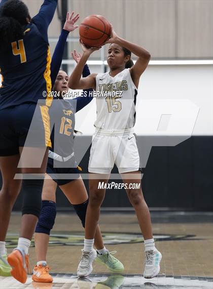 Thumbnail 3 in Cypress Ranch vs Conroe (Lady Tiger Booster Hoops Round Robin) photogallery.