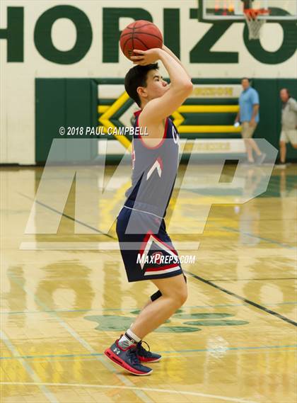Thumbnail 2 in New Trier vs Scottsdale Christian Academy (Horizon Holiday Hoops Tournament) photogallery.