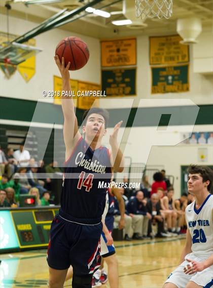 Thumbnail 1 in New Trier vs Scottsdale Christian Academy (Horizon Holiday Hoops Tournament) photogallery.