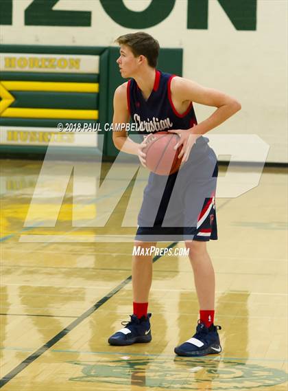 Thumbnail 2 in New Trier vs Scottsdale Christian Academy (Horizon Holiday Hoops Tournament) photogallery.