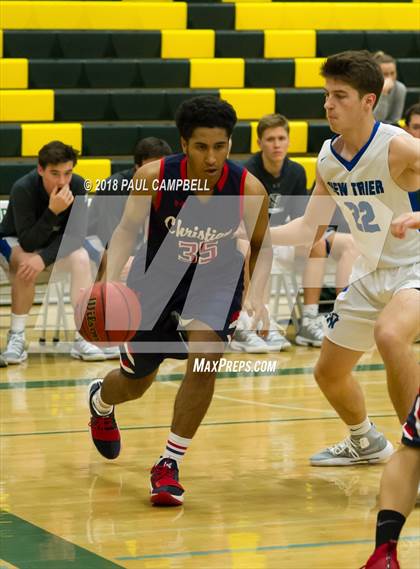 Thumbnail 1 in New Trier vs Scottsdale Christian Academy (Horizon Holiday Hoops Tournament) photogallery.