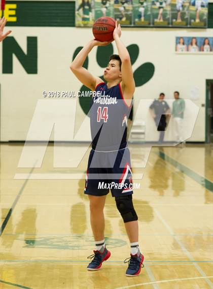 Thumbnail 1 in New Trier vs Scottsdale Christian Academy (Horizon Holiday Hoops Tournament) photogallery.