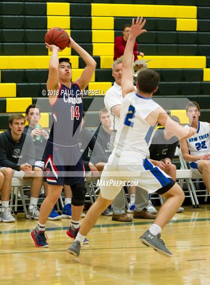 Thumbnail 3 in New Trier vs Scottsdale Christian Academy (Horizon Holiday Hoops Tournament) photogallery.