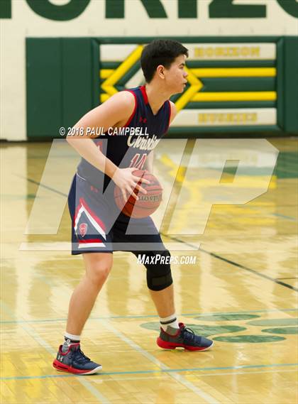 Thumbnail 1 in New Trier vs Scottsdale Christian Academy (Horizon Holiday Hoops Tournament) photogallery.