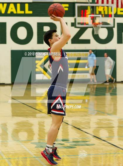 Thumbnail 3 in New Trier vs Scottsdale Christian Academy (Horizon Holiday Hoops Tournament) photogallery.