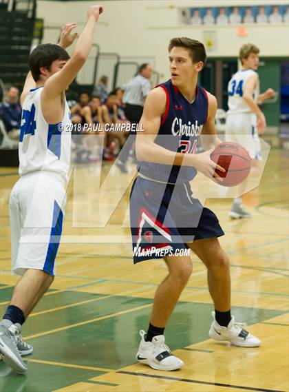 Thumbnail 3 in New Trier vs Scottsdale Christian Academy (Horizon Holiday Hoops Tournament) photogallery.