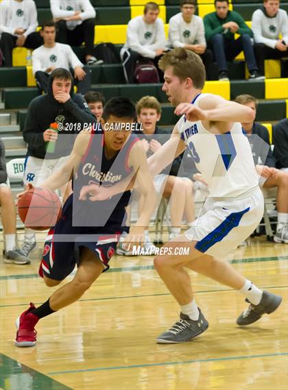 Thumbnail 1 in New Trier vs Scottsdale Christian Academy (Horizon Holiday Hoops Tournament) photogallery.