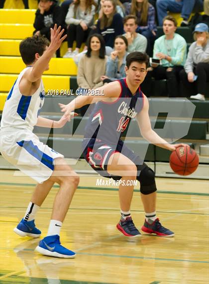 Thumbnail 3 in New Trier vs Scottsdale Christian Academy (Horizon Holiday Hoops Tournament) photogallery.