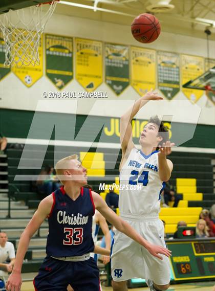 Thumbnail 1 in New Trier vs Scottsdale Christian Academy (Horizon Holiday Hoops Tournament) photogallery.