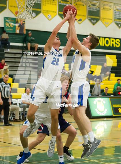 Thumbnail 2 in New Trier vs Scottsdale Christian Academy (Horizon Holiday Hoops Tournament) photogallery.