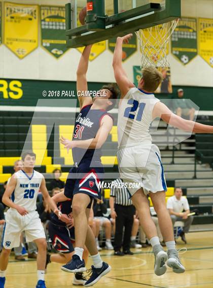 Thumbnail 2 in New Trier vs Scottsdale Christian Academy (Horizon Holiday Hoops Tournament) photogallery.