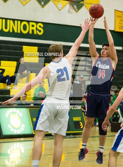 Thumbnail 1 in New Trier vs Scottsdale Christian Academy (Horizon Holiday Hoops Tournament) photogallery.