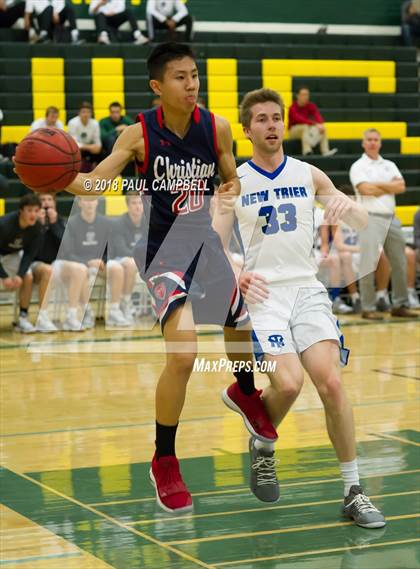 Thumbnail 2 in New Trier vs Scottsdale Christian Academy (Horizon Holiday Hoops Tournament) photogallery.