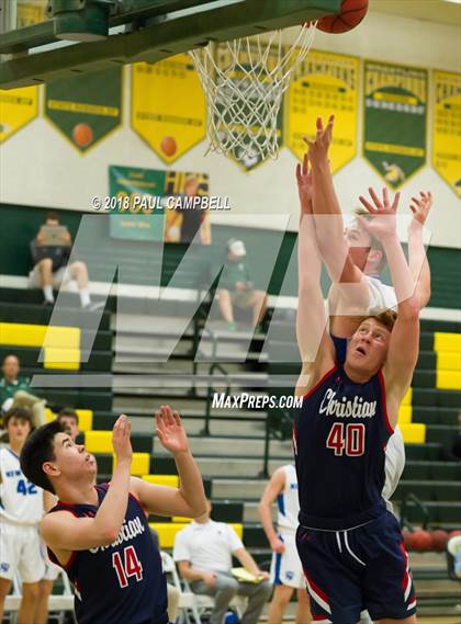 Thumbnail 2 in New Trier vs Scottsdale Christian Academy (Horizon Holiday Hoops Tournament) photogallery.