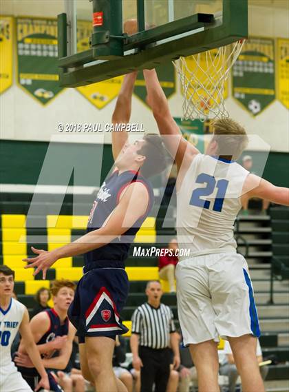 Thumbnail 1 in New Trier vs Scottsdale Christian Academy (Horizon Holiday Hoops Tournament) photogallery.
